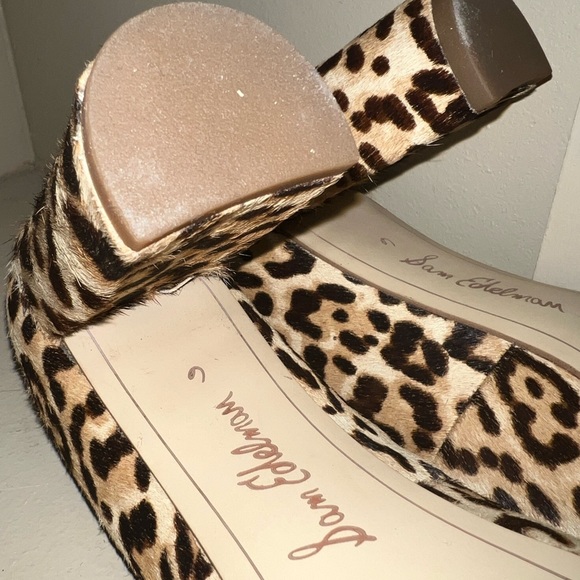 NEW Sam Edelman Leopard Print Heels - Picture 5 of 8